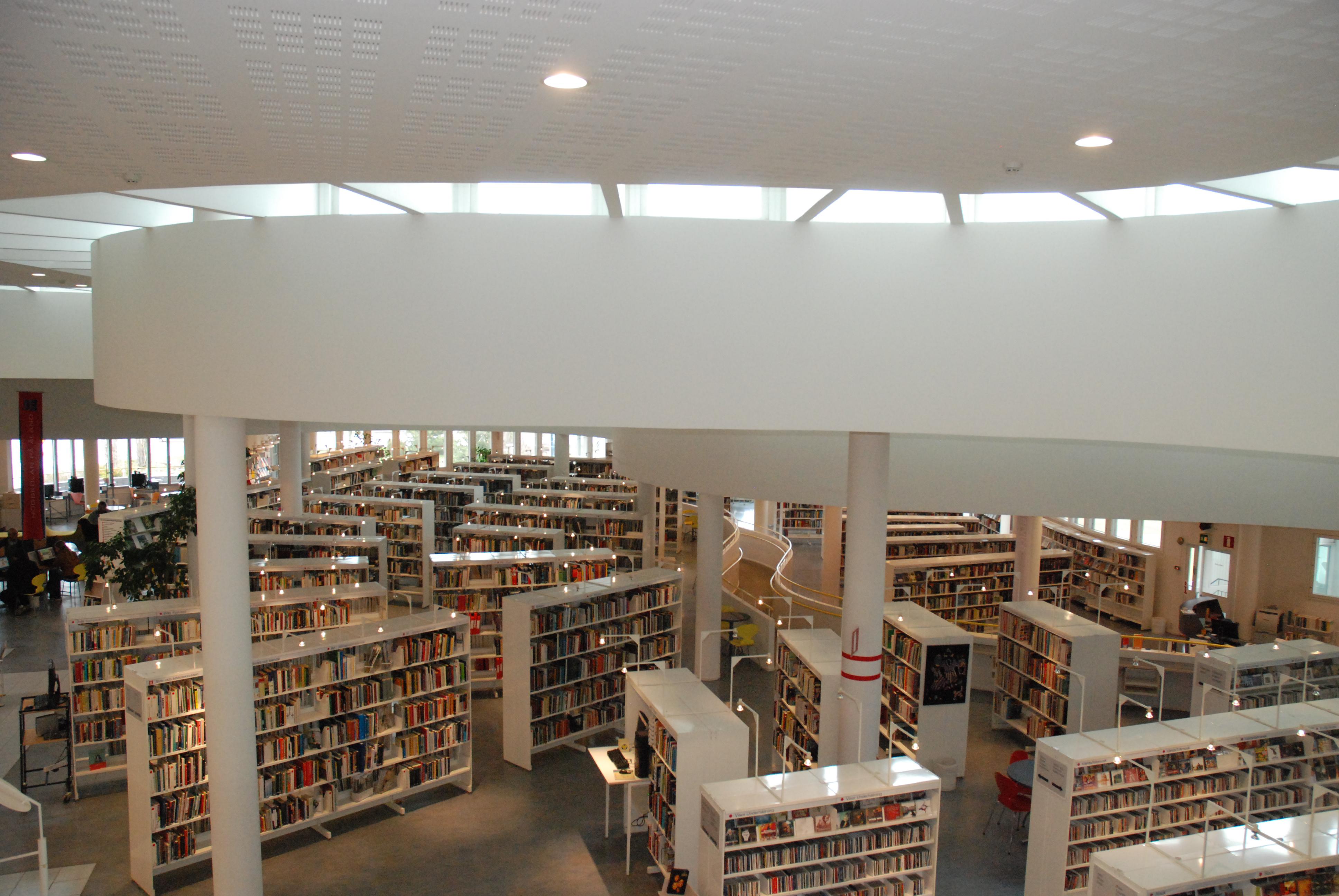 View from above of library interior